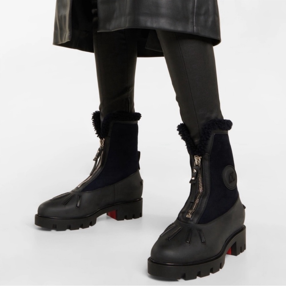 New Christian Louboutin Glory Wool Lined Suede Boots - 7 US 37